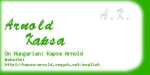 arnold kapsa business card